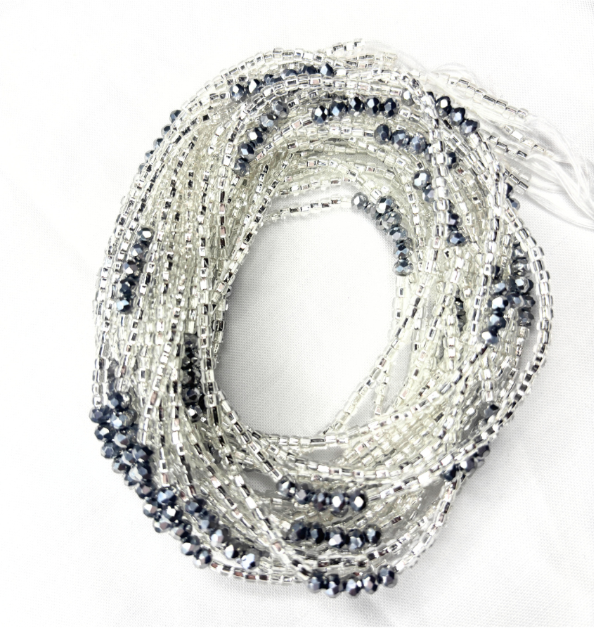 Cuentas de lujo para atar en la cintura Silver Whisper