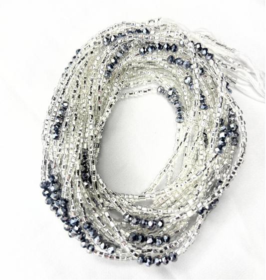 Cuentas de lujo para atar en la cintura Silver Whisper