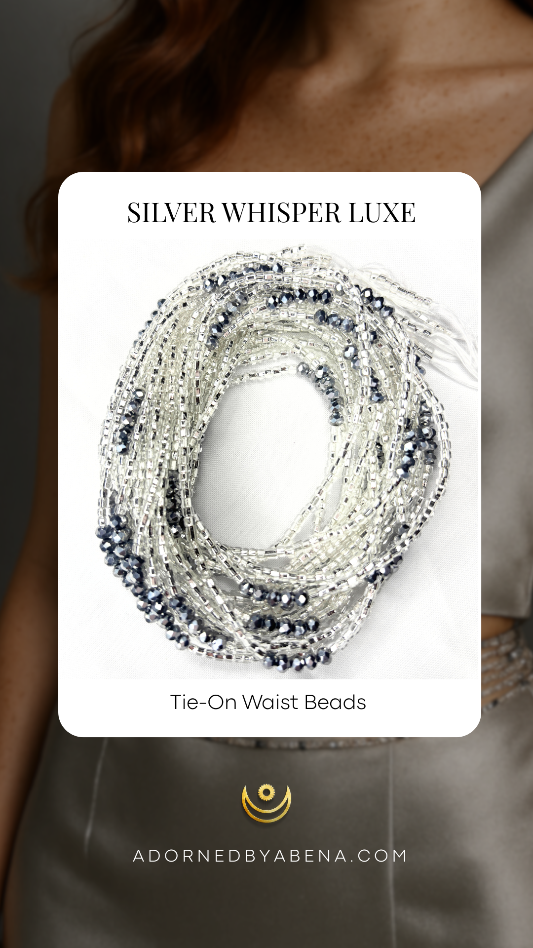 Cuentas de lujo para atar en la cintura Silver Whisper