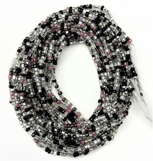 Cuentas para atar en la cintura de color malva noire