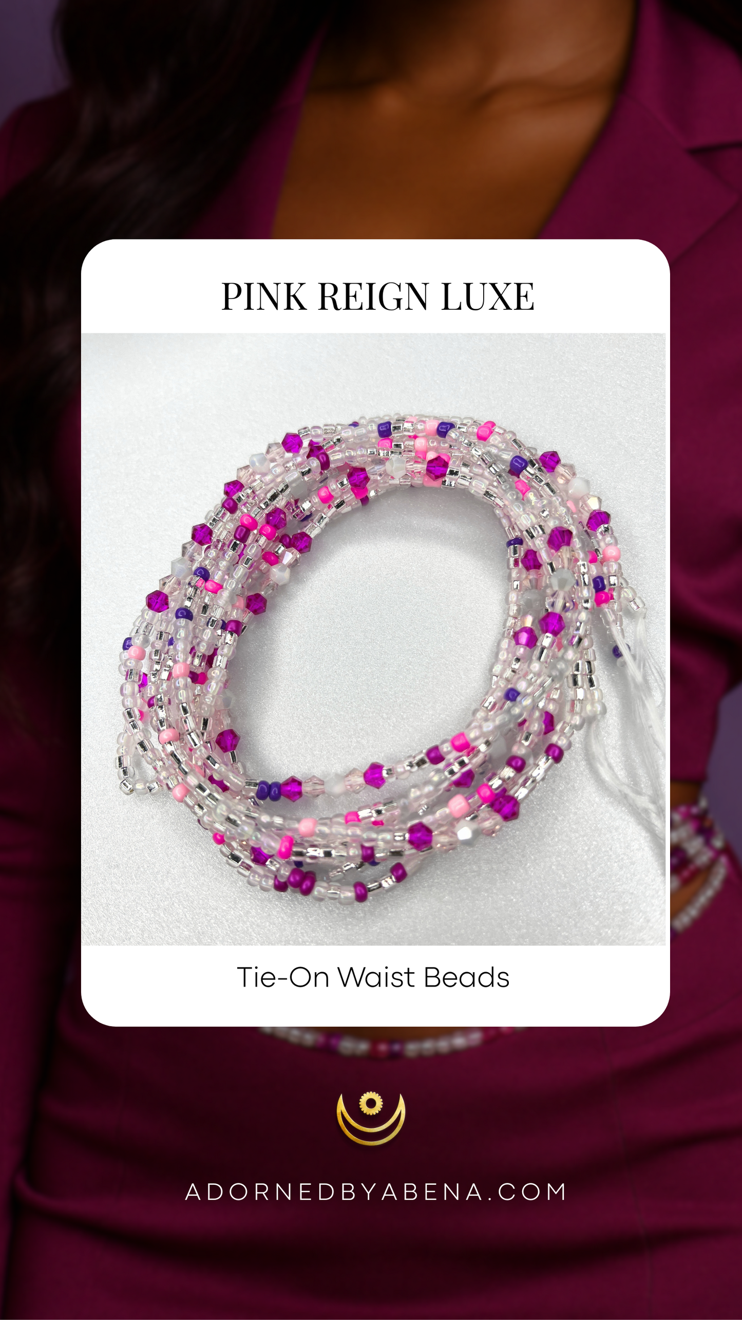Pink Reign Luxe Tie-On Waist Beads