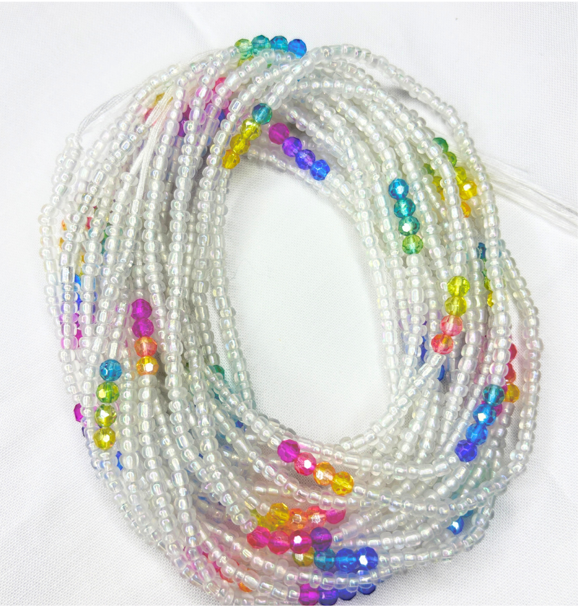 White Unicorn Tie-On Waist Beads