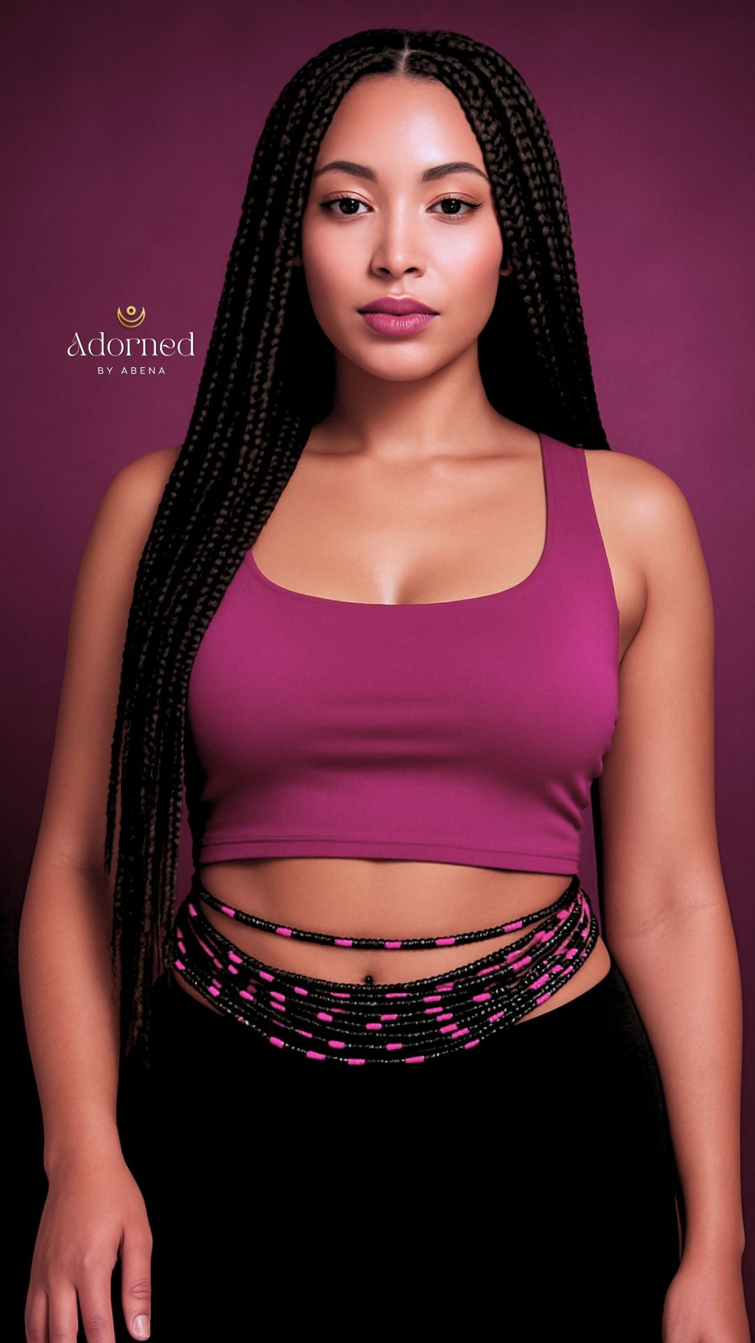 Ebony Rose Tie-On Waist Beads