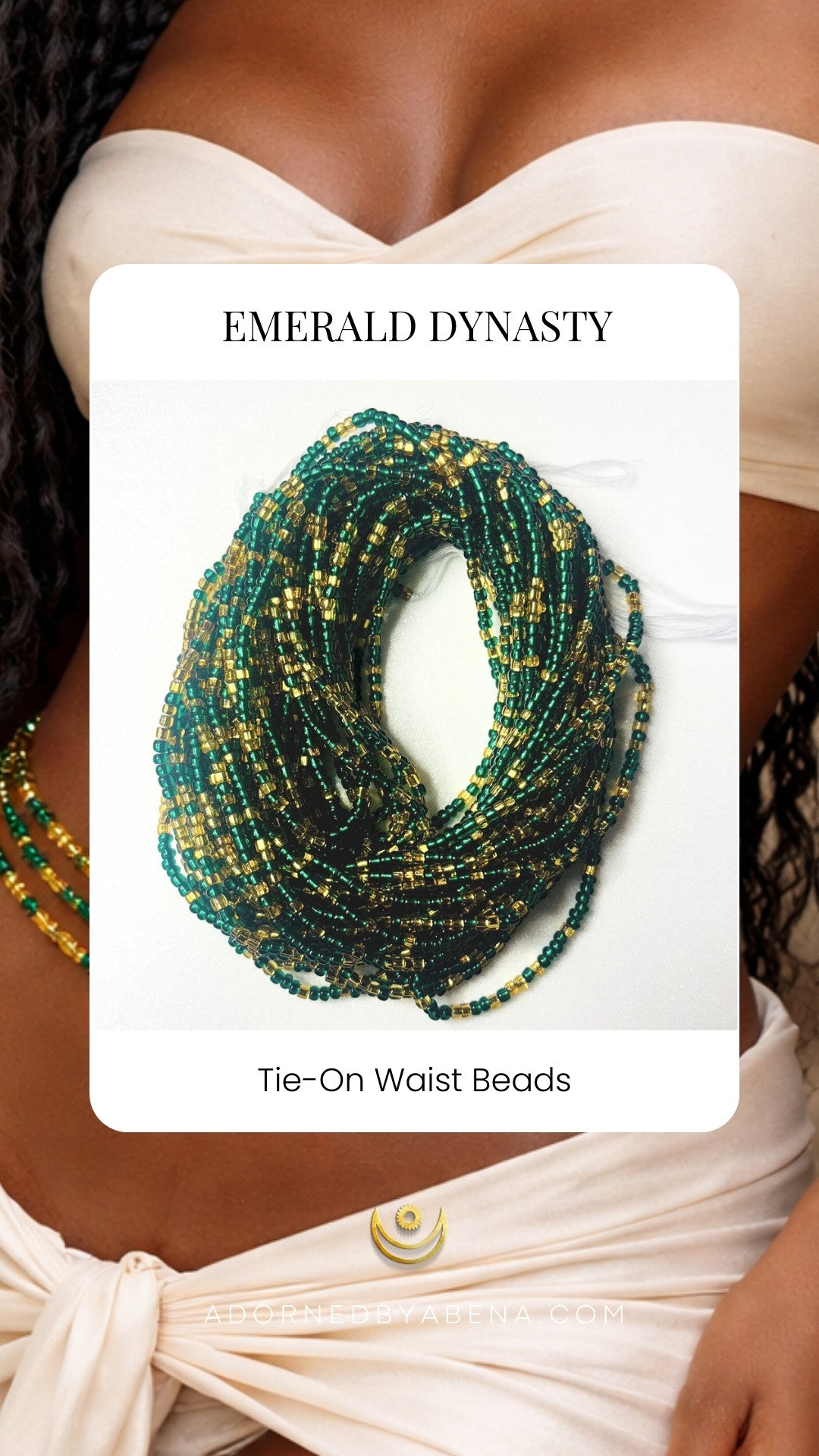 Emerald Dynasty Tie-On Waist Beads