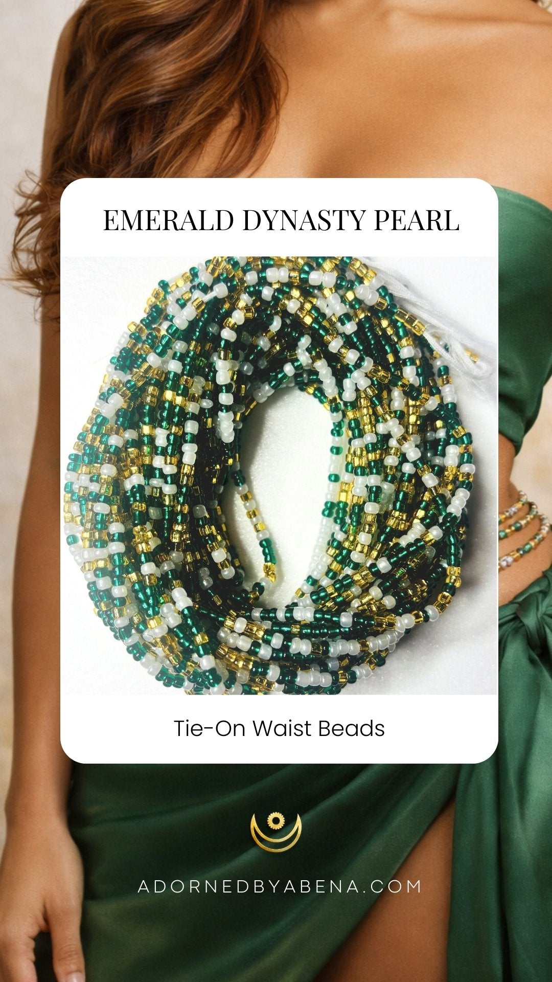Emerald Dynasty Pearl Tie-On Waist Beads