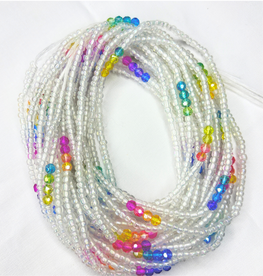 White Unicorn Tie-On Waist Beads