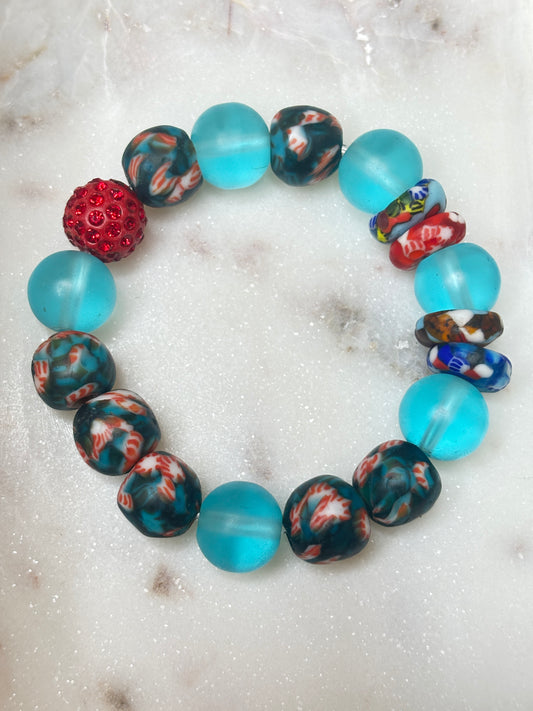 Brasa Costera – Pulsera Krobo a medida