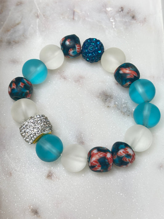 Mirage Azul – Pulsera Krobo a medida