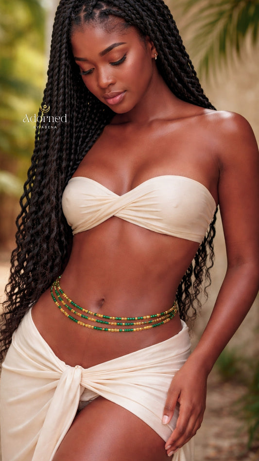 Emerald Dynasty Tie-On Waist Beads