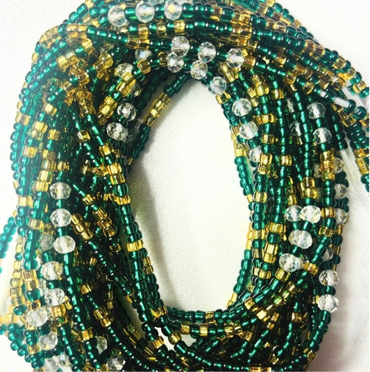 Emerald Dynasty Luxe Tie-On Waist Beads