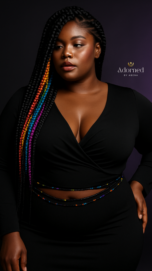 Black Unicorn Tie-On Waist Beads