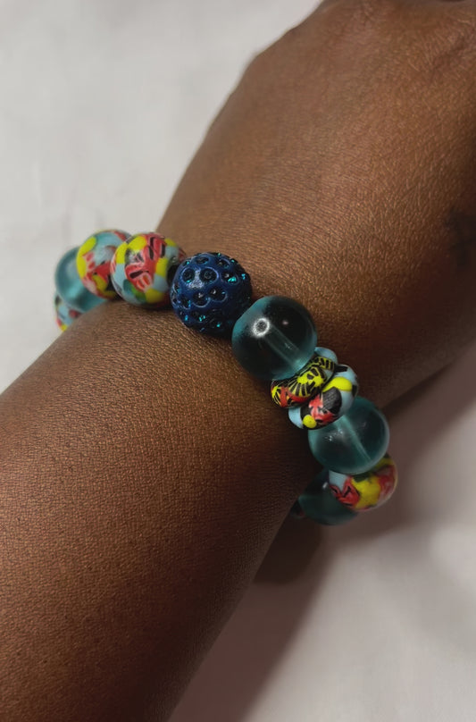 Ocean Bloom – Pulsera Krobo a medida